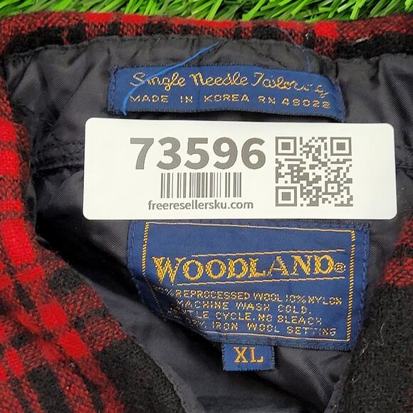 Vintage 90s Woodland Plaid Shirt XL 23x27 Wool - Picture 8 of 10